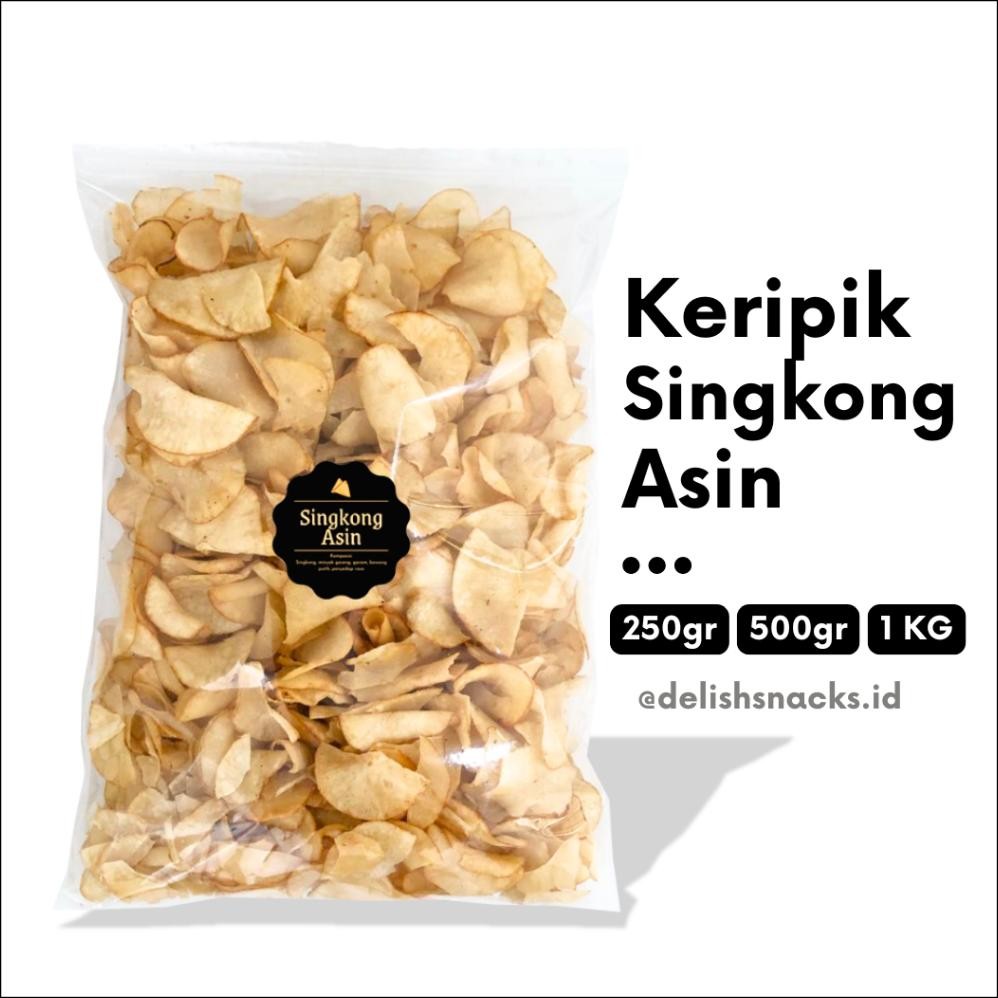 

READY STOCK [DELISH SNACKS] Keripik Singkong Asin (Grosir) 250gr 500gr 1 KG / Snack Cemilan Grosiran Kiloan