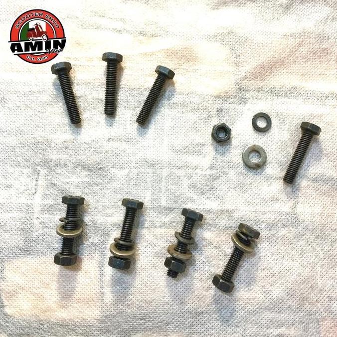 baut 10 baja standar plat vespa hitam baja kode ASLI
