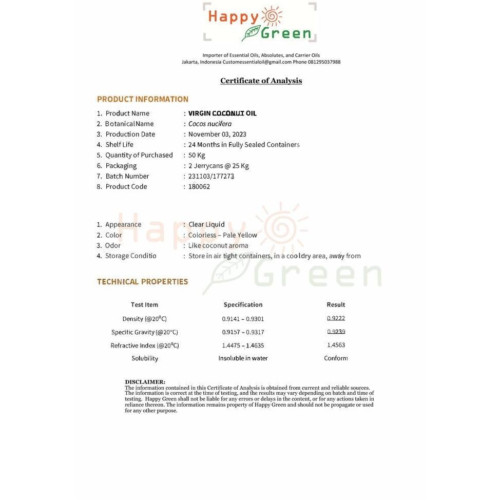 

Happy Green Vco 30Ml - Virgin Coconut Oil Mini Bersertifikat & Alami Diskon!