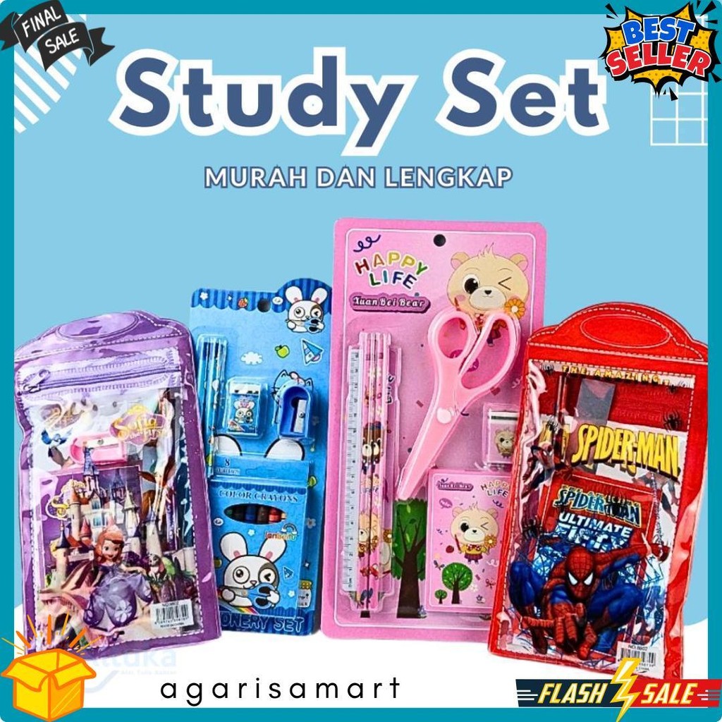

Set Alat Tulis / Study Set / Paket Alat Tulis / Stationery Set No. 8802 Terlengkap Dan Termurah