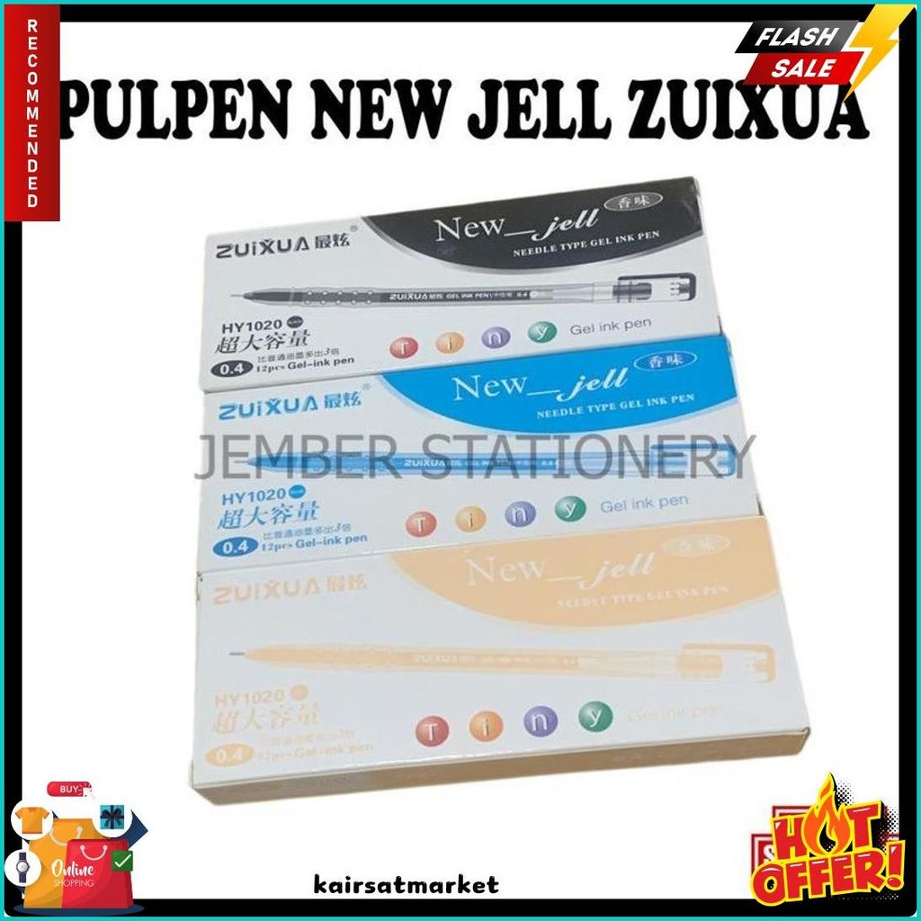 

(12Pcs) Bolpen New Jell Hitam Biru Merah / Gel Ink Pen Zuixua Apple Terlaris! Produk Ini Banyak Dicari