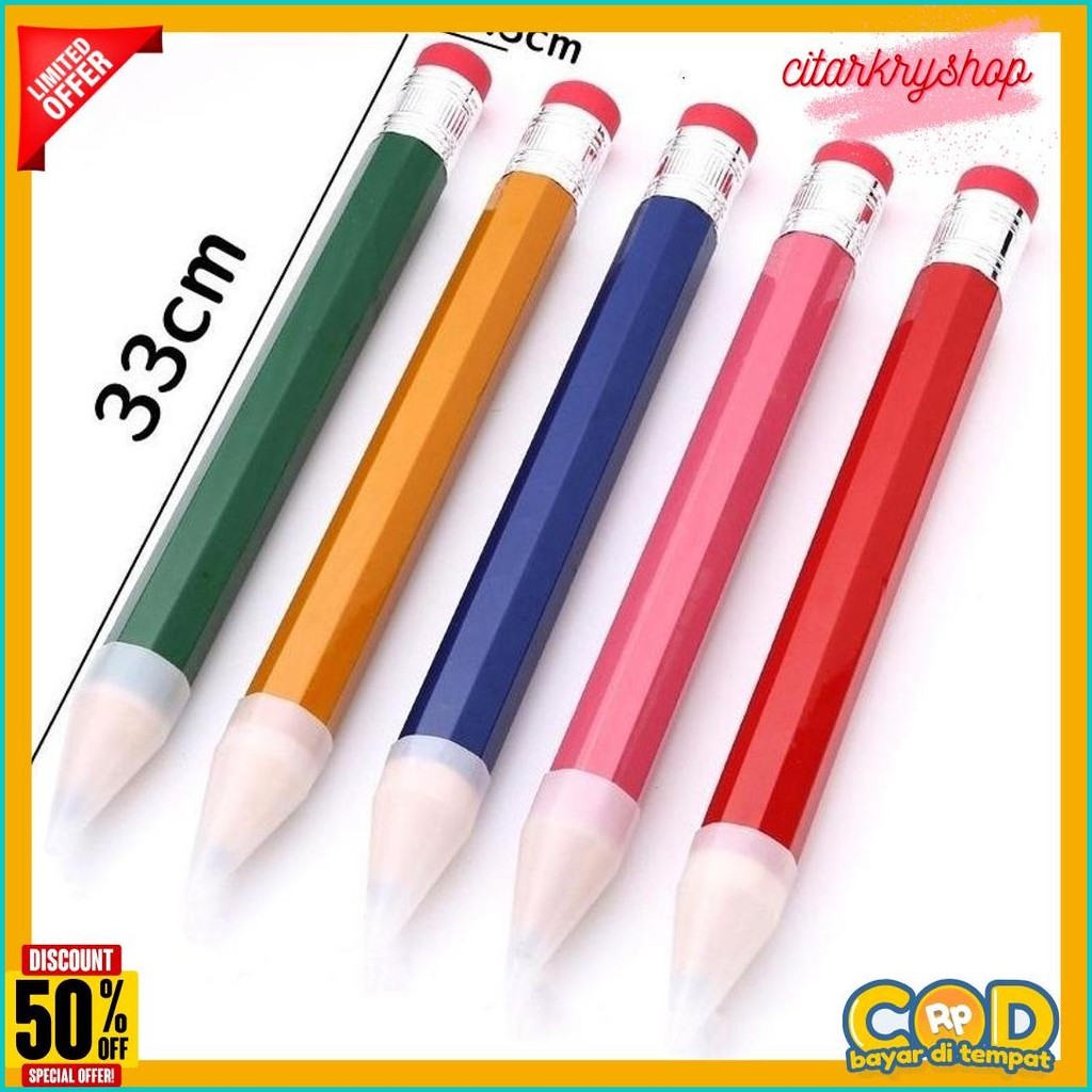 

Bliss 33 Cm Pensil Jumbo Besar Mainan Pencil Pensil Jumbo Hiasan Photo Kado Alat Tulis Anak-Anak Flash Sale! Diskon Hingga 70%