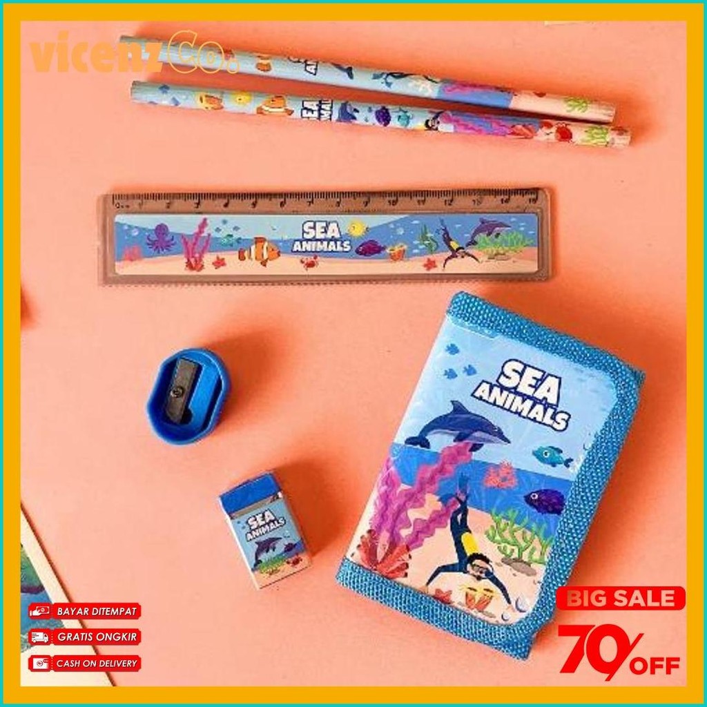 

Promo Kekinian - S5926 Stationery Set / Alat Tulis Set 6 In 1 Hadiah Souvenir / Paket Alat Tulis + Dompet Anak / Alat Tulis Set Karakter Terlengkap Dan Termurah