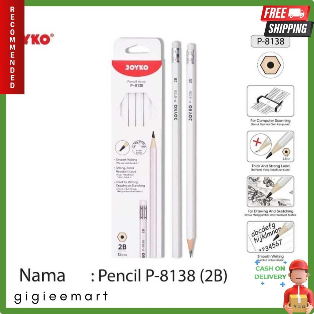 

Pensil 2B Joyko P - 8138 ( 1 Lusin ) Terlengkap Dan Termurah