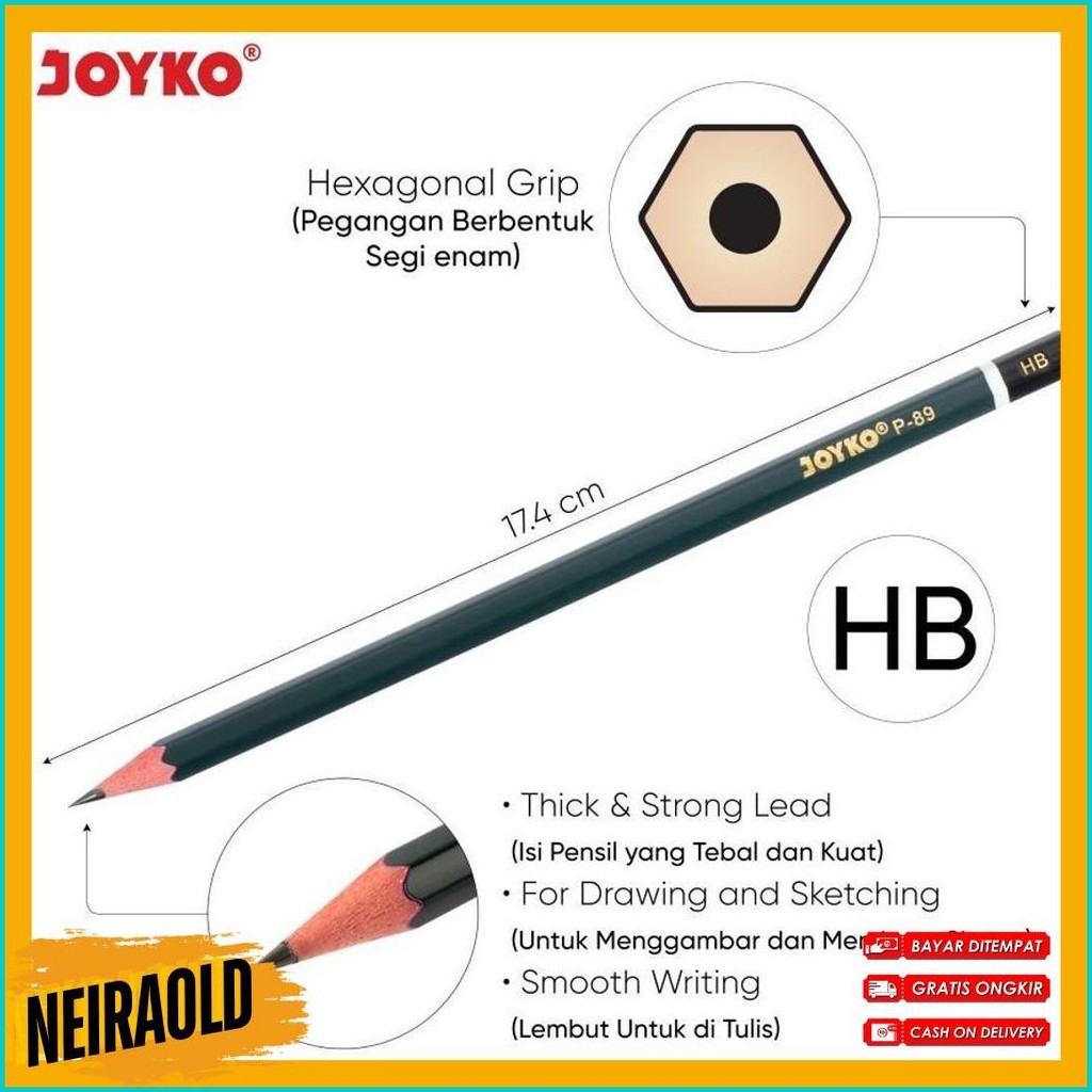 

Pensil Joyko P-89 Hb 1 Box 12 Pcs Diskon