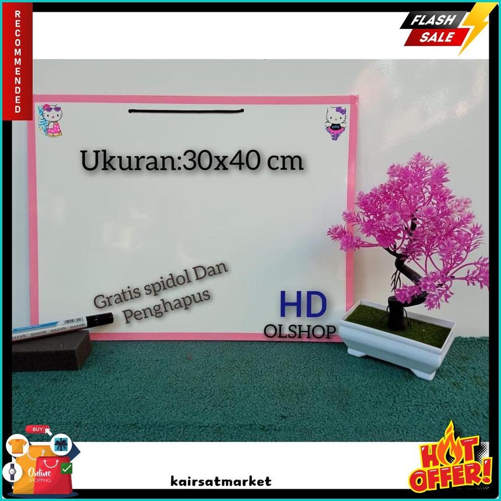 

Papan Tulis Anak/White Board Murah Gratis Spidol Dan Penghapus Diskon