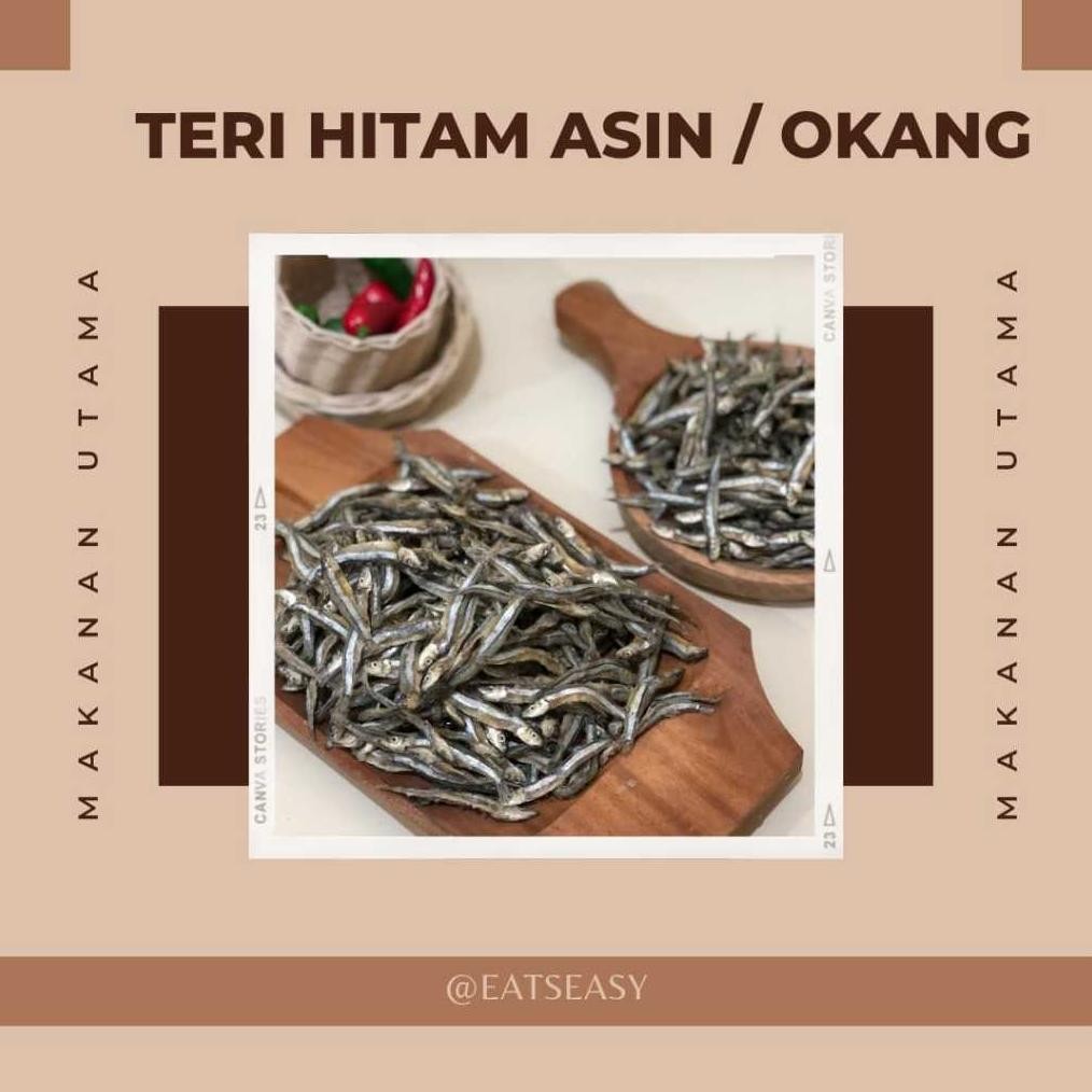 

ikan asin teri hitam asin okang 500gr