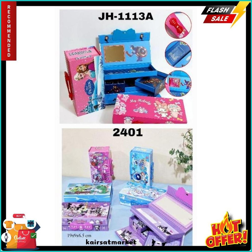 

Tempat Pensil Dus 3 Susun 3 Dimensi Password Cermin Motif Fancy Hologram Kotak Pensil Kode Kunci Pin Diskon