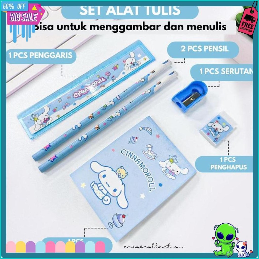 

Pensil Anak Set 7 In 1 Stationery Untuk Hadiah Anak Sekolah Sanrio Diskon Setengah Harga
