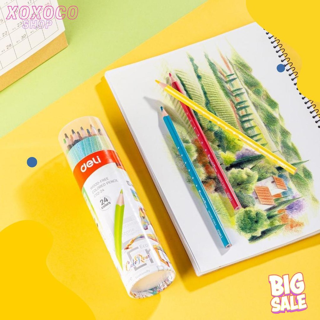 

Deli Pensil Warna / Colored Pensil 12 24 Warna Sangat Terang Ec112 Diskon Setengah Harga