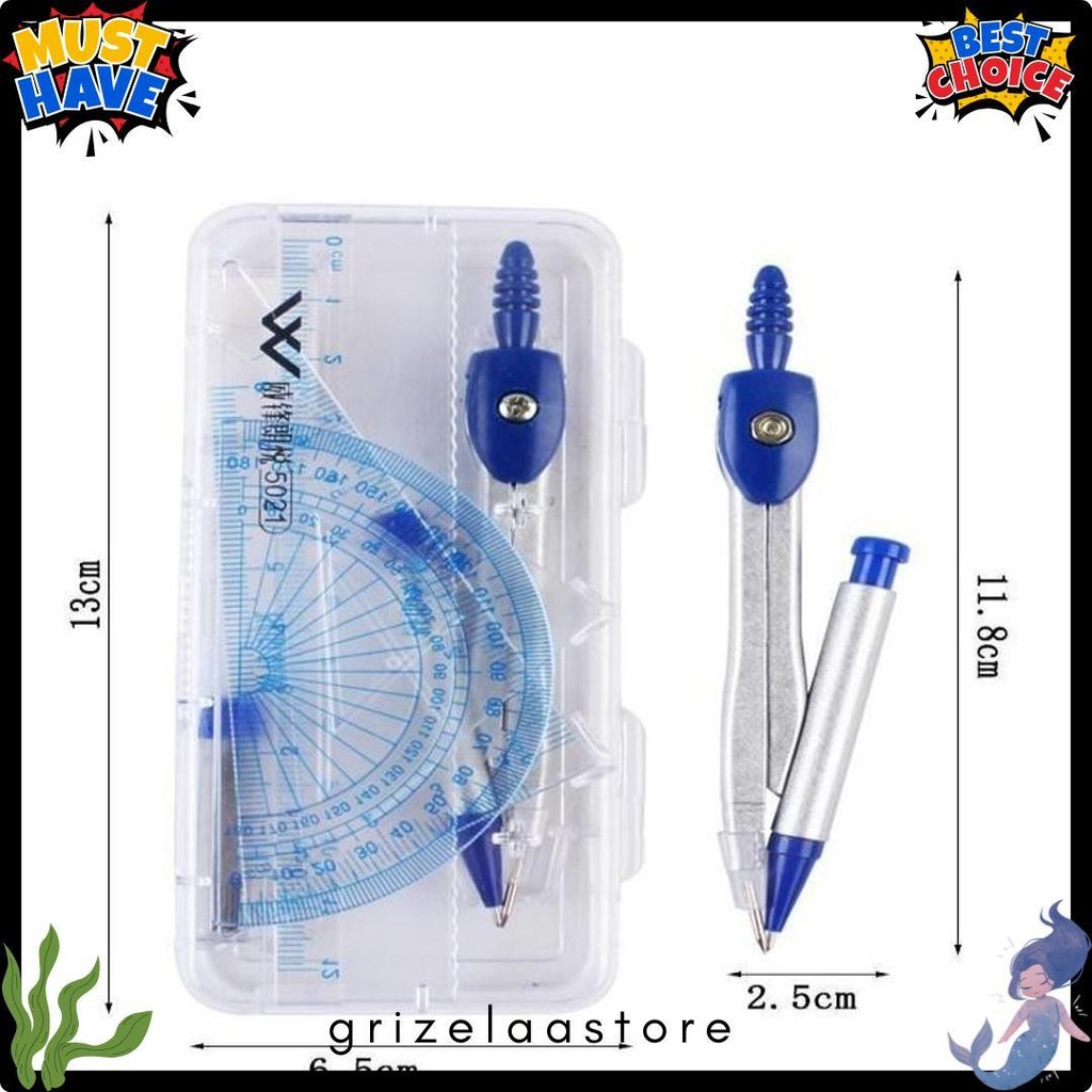 

Set Kompas/Set Matematika/Set Penggaris/Jangka Set/Compass Set/Jangka Sekolah Diskon