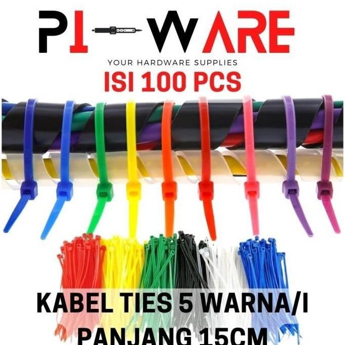 

Kabel Tie 5 Warna Warni 100 Pcs Cable Ties Zip Lock Panjang 100Mm 10Cm