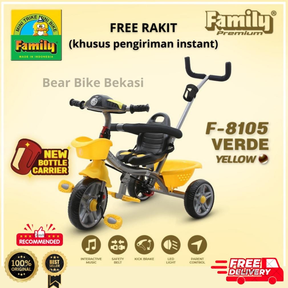 Terlaris Sepeda Anak Tricycle / Roda Tiga Family Verde F-8105 / Vamos F-8103 / Vigo F-8106 / Torro F