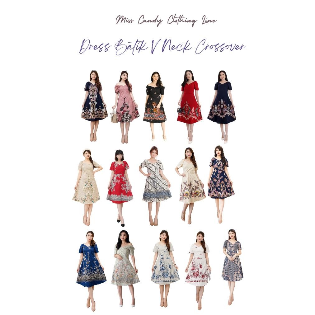 DF89>> Dress Batik Modern Wanita A-Line Model Crossover 135 EZ FO BV SB AB RM BT CW JJ WU HG HJ GW