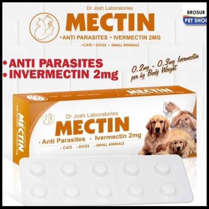 Obat Kutu Kucing Anjing mectin paket 20 tablet