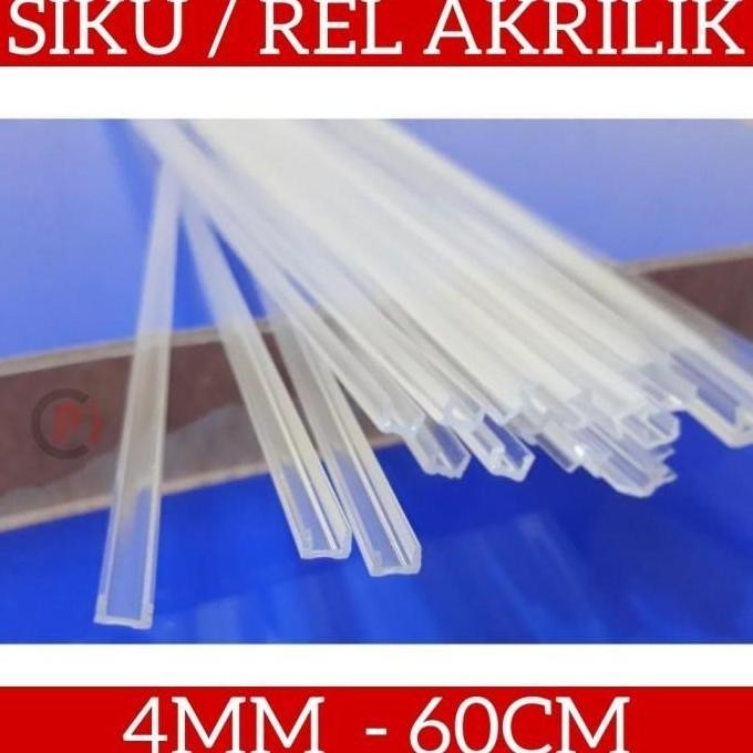 

Acrylic Rel 4 Mm Akrilik Siku Bentuk U Kanal Panjang 60 Cm X 4Mm
