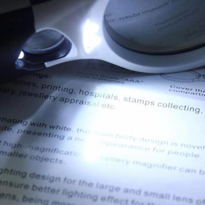 

Kaca Pembesar Lampu 3 Lensa 45X Handheald Magnifier Lup Kualitas Terbaik Harga Termurah
