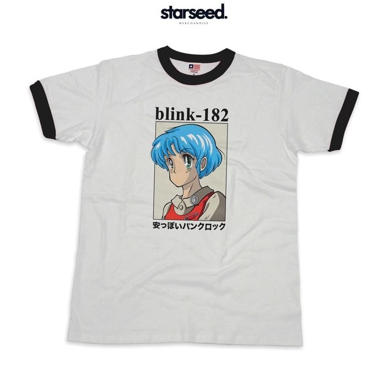 Promo Kaos Blink 182 Anime Girl Ringer T-Shirt