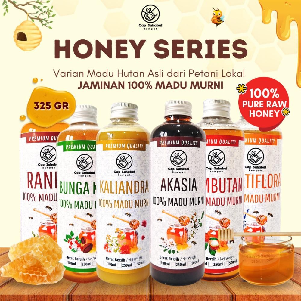 

325gr Madu Hutan Murni Asli / Natural Pure Raw Honey / Variant Nektar Madu / 100% PREMIUM QUALITY Nugi