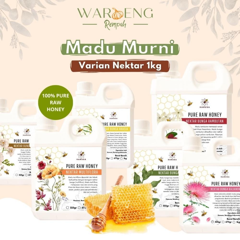 

Hanusa - 1kg Madu Murni Varian Raw Honey Asli / Waroeng Rempah Murah Nugi