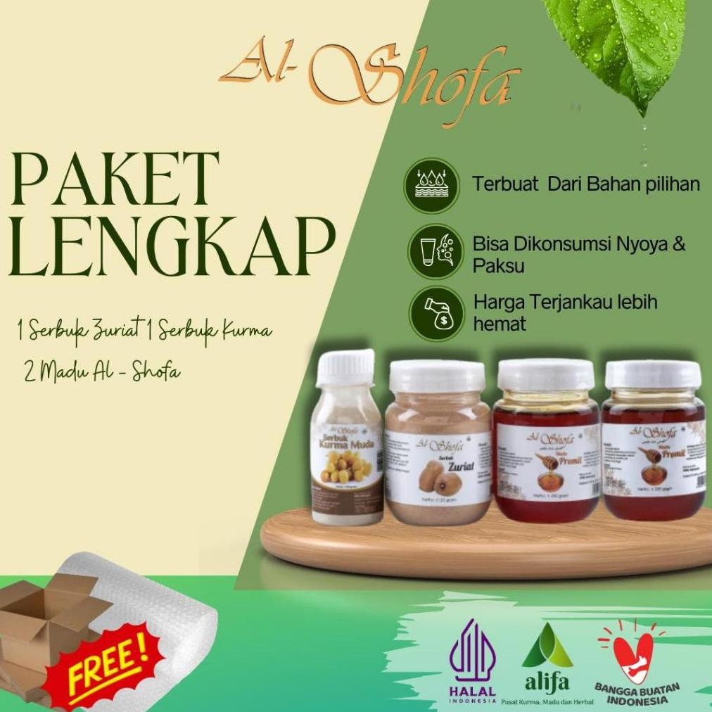 

Paket Promil Lengkap Al Shofa Free Kardus Free Bubble dan Tespek Nugi