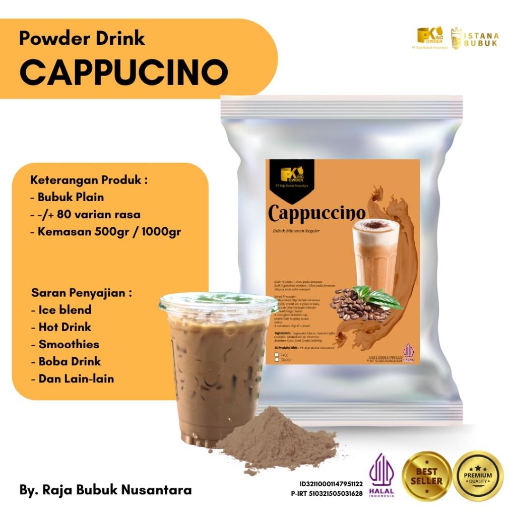 

Bubuk Minuman Cappucino 1Kg, Powder Cappucino 1Kg, Bubuk Rasa Cappucino Nugi