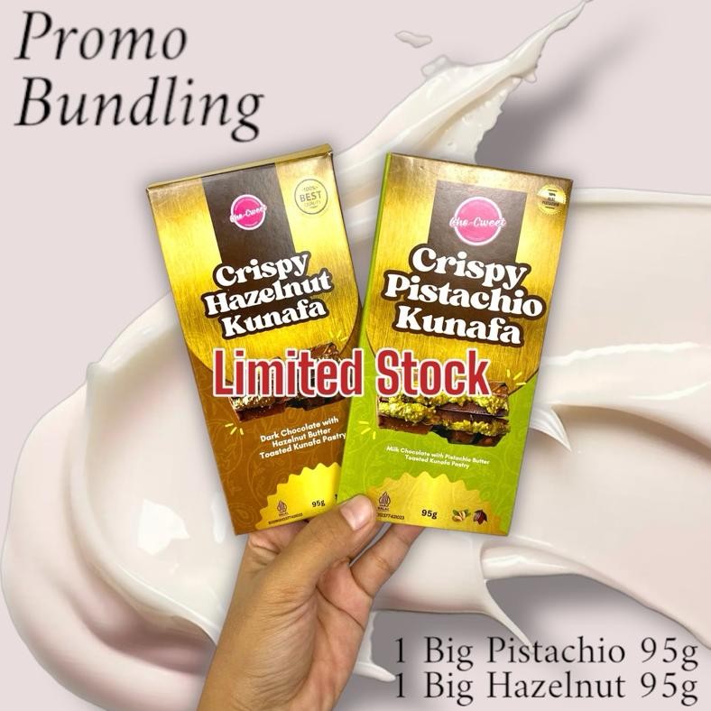 

CHO-CWEET COKELAT DUBAI VIRAL PROMO BUNDLING 1 BIG PISTACHIO 95g & 1 BIG HAZELNUT 95g Nugi