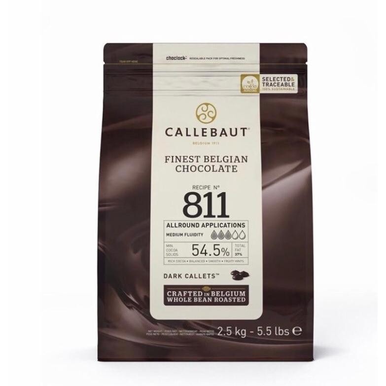 

Barey Callebaut 811 Dark Chocolate Callets Repack 250gram- Couverture 54.5% - Gosend/Grab Only!!! !!! Nugi