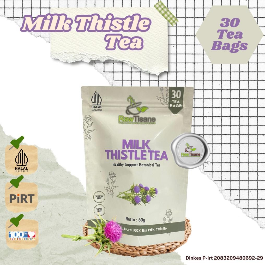 

RAW TISANE Milk Thistle Tea : Teh Celup Biji Milk Thistle Isi 30 Tea Bag Nugi