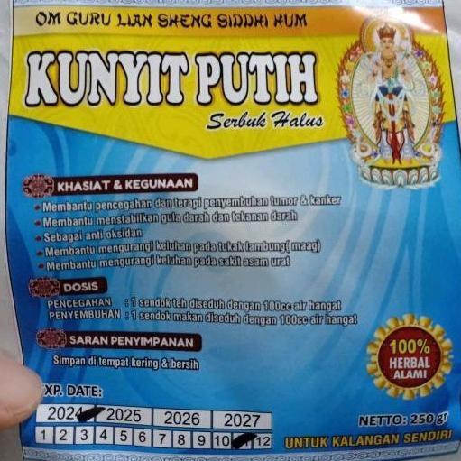 

Kunyit Putih 250Gr Serbuk Halus Om Guru Lian Sheng Siddhi Hum