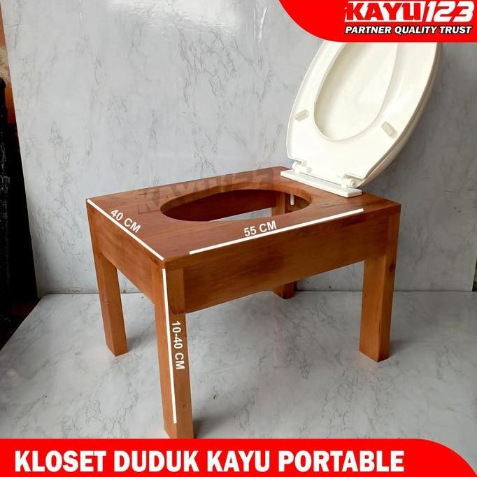Kloset Duduk Kayu Toilet Duduk Kayu Closet Duduk Kayu Portable Lansia