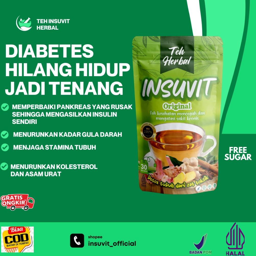 

TEH RIMPANG INSUVIT JSR MENURUNKAN KADAR GULA DARAH TINGGI MENJAGA KADAR GULA DARAH MENINGKAT ISI 30 TEH/BUNGKS Nugi