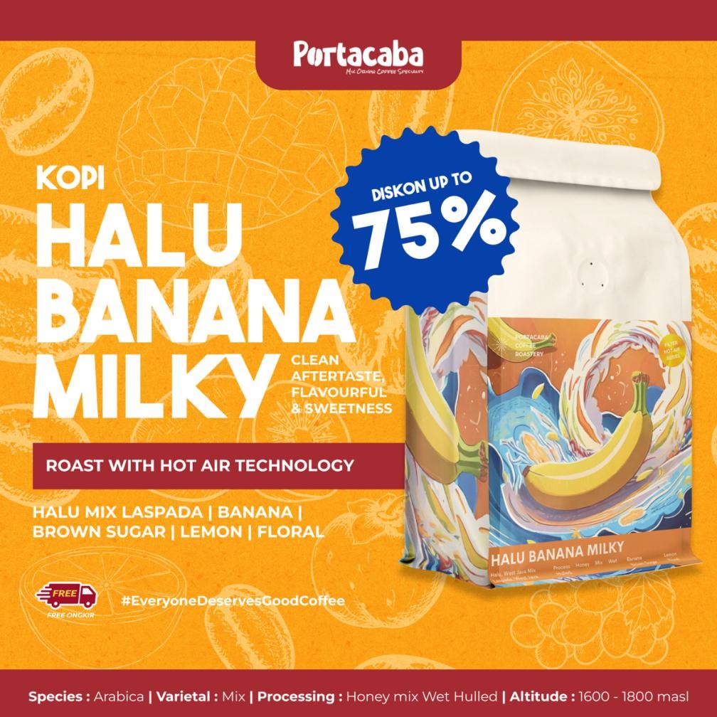 

Kopi Arabika Halu Banana Milky Kopi Filter Halu Mix Laspada 200gr Nugi
