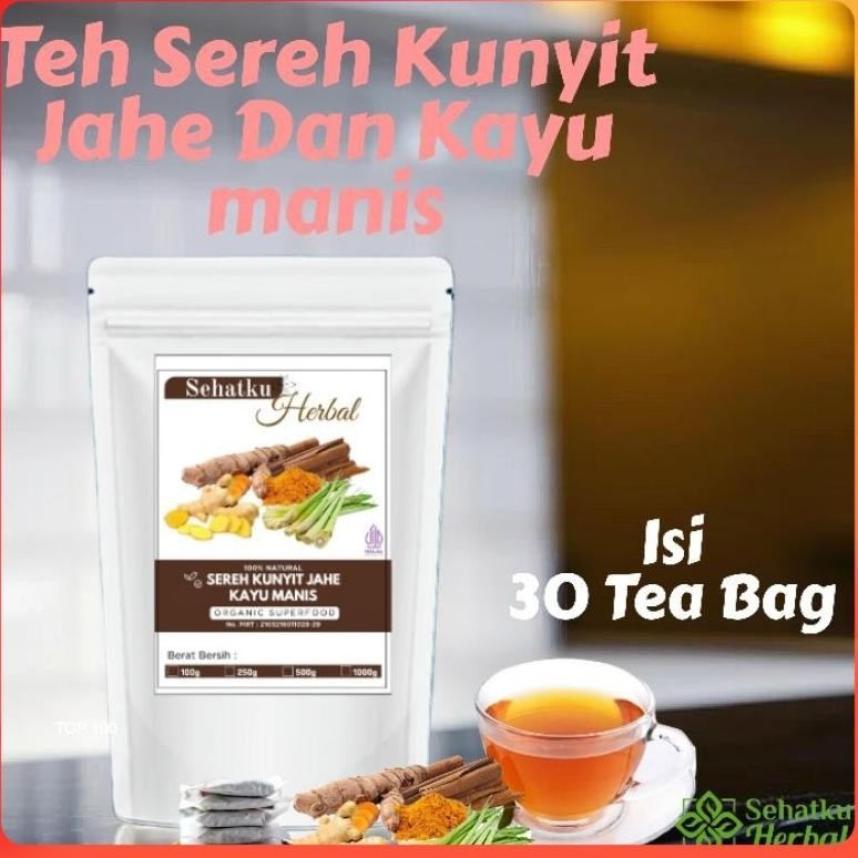 

Teh Sereh Kunyit Jahe dan Kayu Manis isi 30 Tea bag Nugi