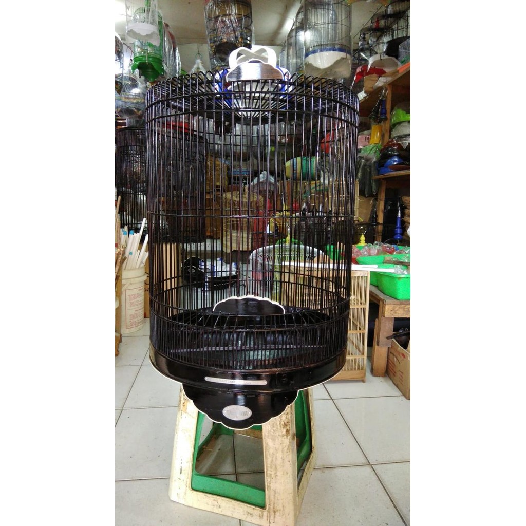 Kandang Murai Rafi Jaya No. 3 Akrilik Hitam Logo Baru