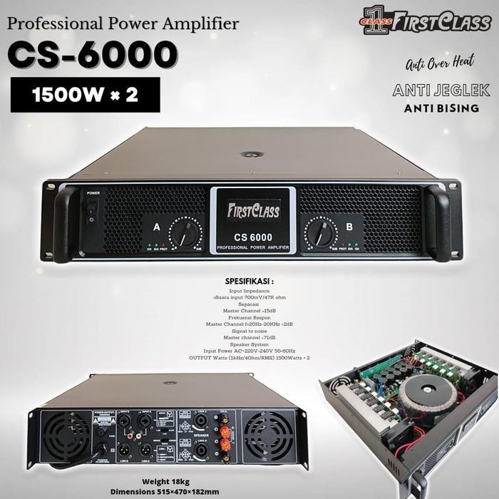 Power Amplifier Firstclass Cs-6000 Power Ampli 2 Channel Cs6000 Original Dan Terpercaya