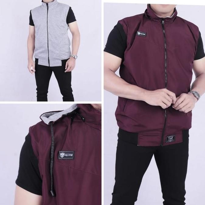 Diskon Jaket Rompi Parasut Pria BB Bolak Balik Original Folksystem Sweater Motor