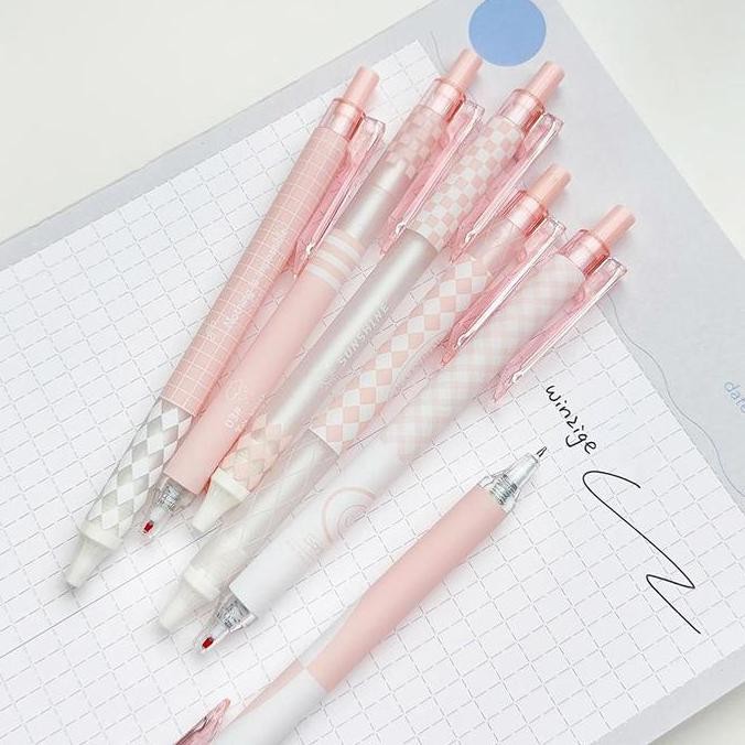 

Winzige 6Pcs Pulpen Gel Lucu 0.5Mm Pulpen Aesthetic Retractable Gel Pens Pen Mekanik Tinta Hitam Stationery Plastik Pena Barang Aesthetic