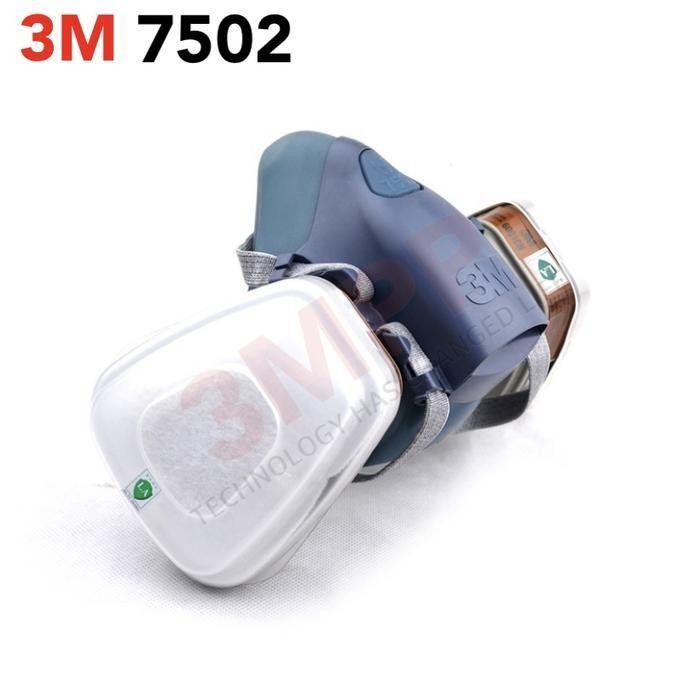 3M Masker 7502 Half Facepiece Reusable Respirator Ori Dan Set 7502 Original Dan Terpercaya