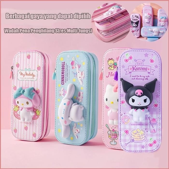 

Kotak Pensil Squishy Sanrio Ori Cinnamo Kuromi Case Tempat Alat Tulis Pulpen Sekolah Stationery Stiker