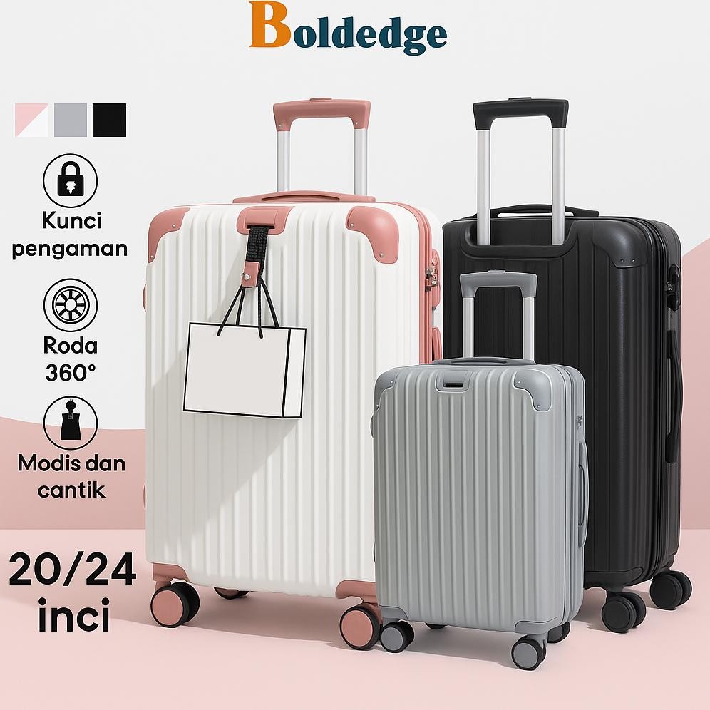 Terlaris Boldedge New Koper 20/24 Inch Kabin Bagasi Koper Tas Travel Besar Anak Beroda Empat Dan Bis