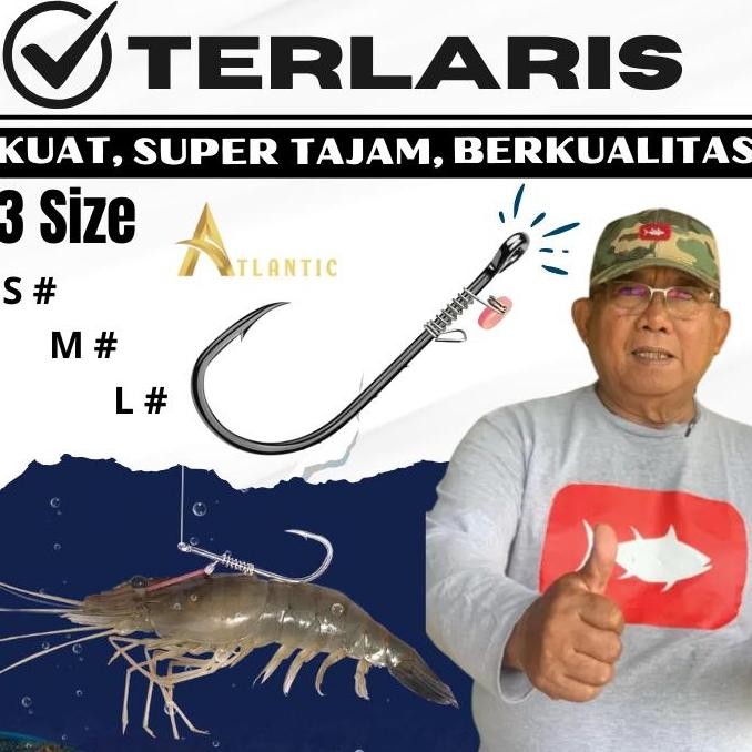 Produk Baru Mata Kail Atlantic Umpan Udang Hidup Shrimp Hook Isi 4pcs Laut & Sungai