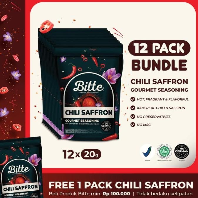 

BUNDLE 12 Chili Saffron Seasoning Sambal Tabur Cabai Saffron - Bitte