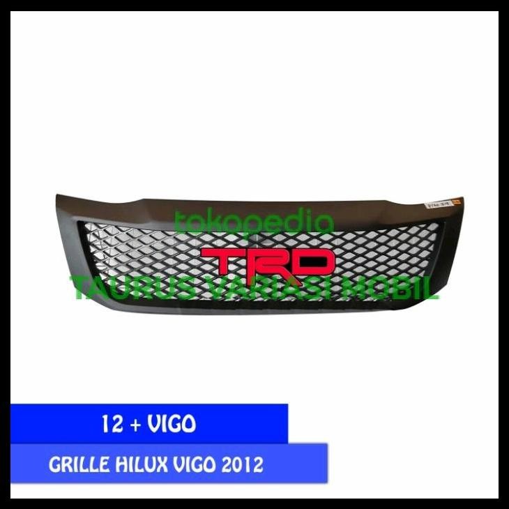 TERMURAH GRILL GRILLE DEPAN TOYOTA HILUX VIGO 2012-2015 MATTE BLACK LOGO TRD 
