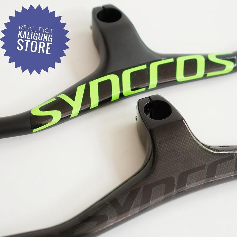 SYNCROS Handlebar Full Carbon Glossy Integrated -  Stang Sepeda XC MTB - Setang sepeda Serat Carbon 