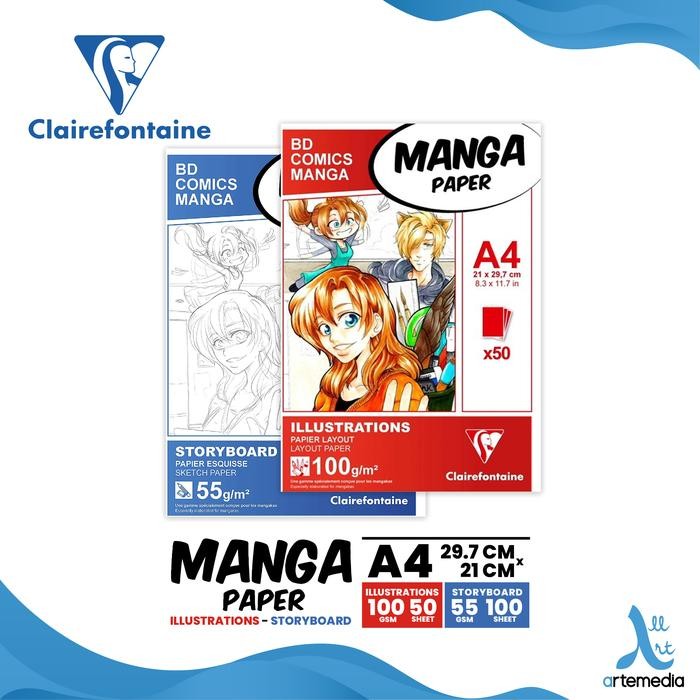 

BEST SELLER Kertas Gambar Clairefontaine Manga Paper Layout Storyboard Comic