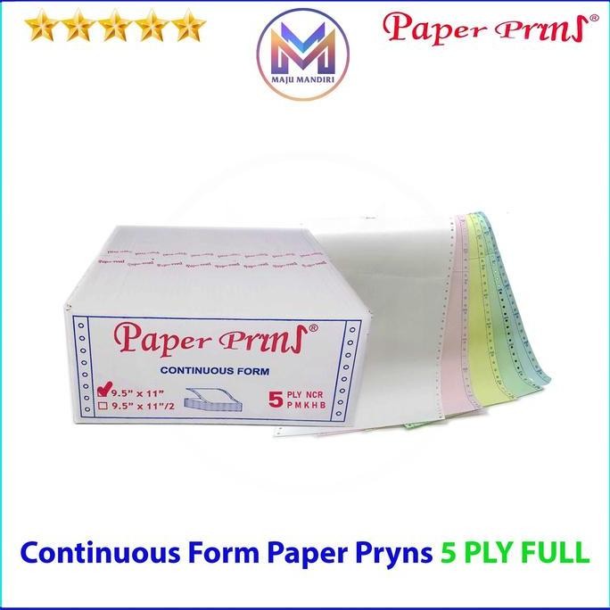 

TERBARU - Kertas Continuous Form 5 Ply Full Paperpryns / Ukuran 9,5x11' (Inch)