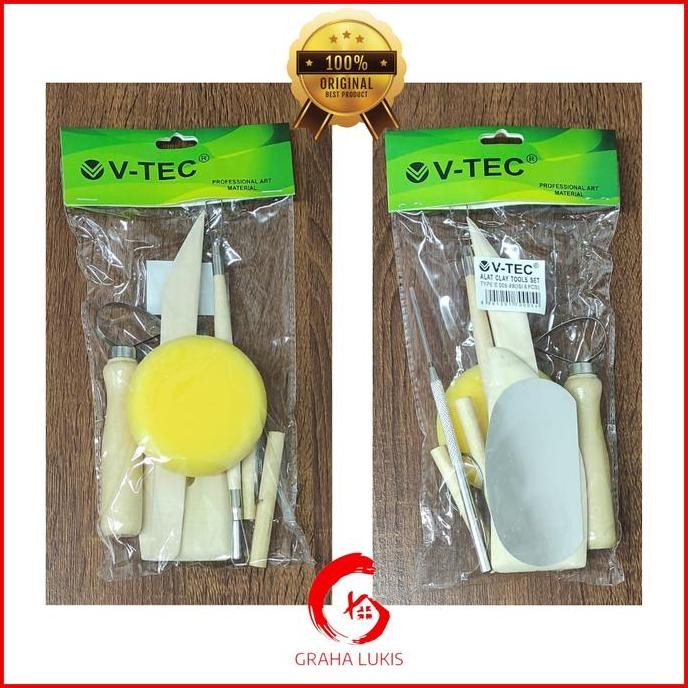 

V-tec Pottery Clay Tool Alat Ukir Cukil E005-8B Set 8