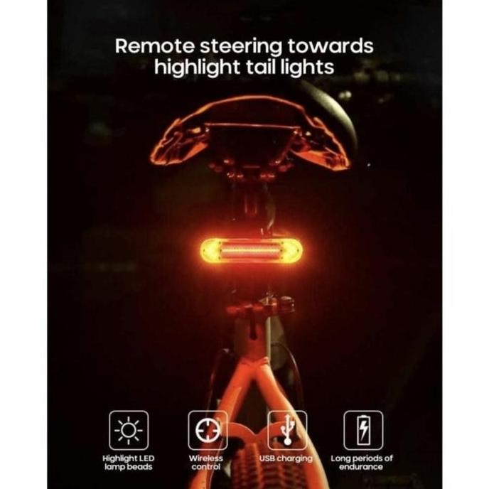 Lampu belakang Sepeda sein kanan kiri Wireless Remote BK600 rockbros