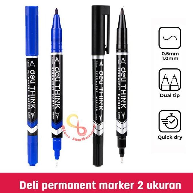 

Spidol Permanen 0.5Mm & 1.0Mm Deli Permanent Marker 2 Ukuran